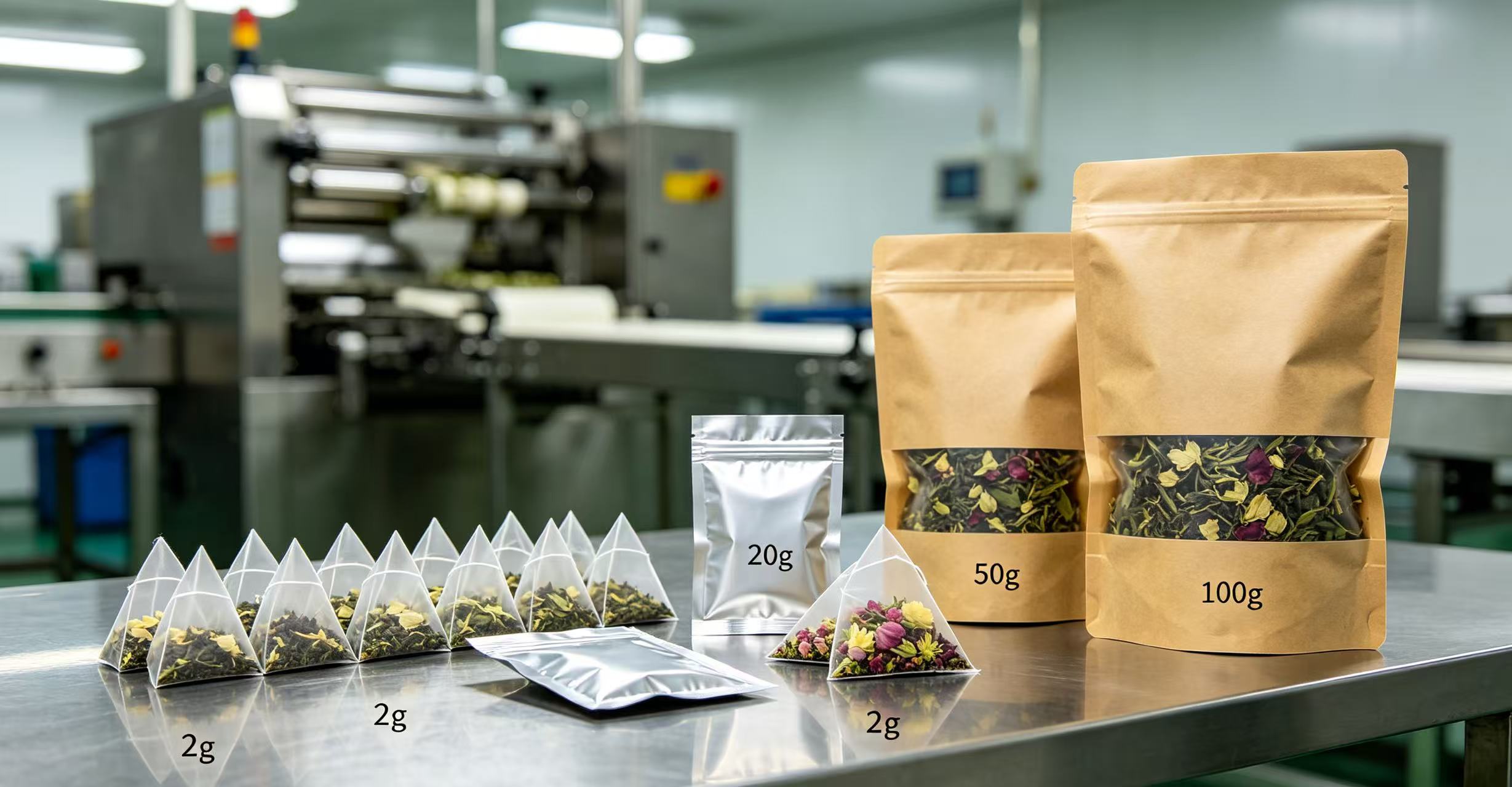 Elastyczna regulacja ciężaru sprawia, że ​​wysokiej jakości maszyna do ważenia herbaty o wadze 2 g – 100 g pasuje do produkcji herbaty mieszanej w partiach